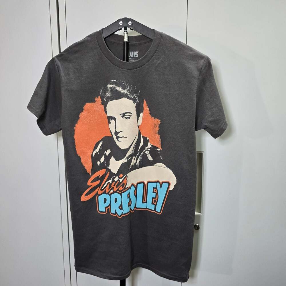 Elvis Presley Official Merch Charcoal Grey T-Shirt Small